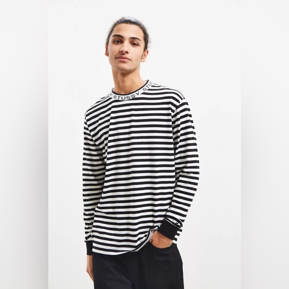 Stussy Monochrome Striped Long Sleeve Tee